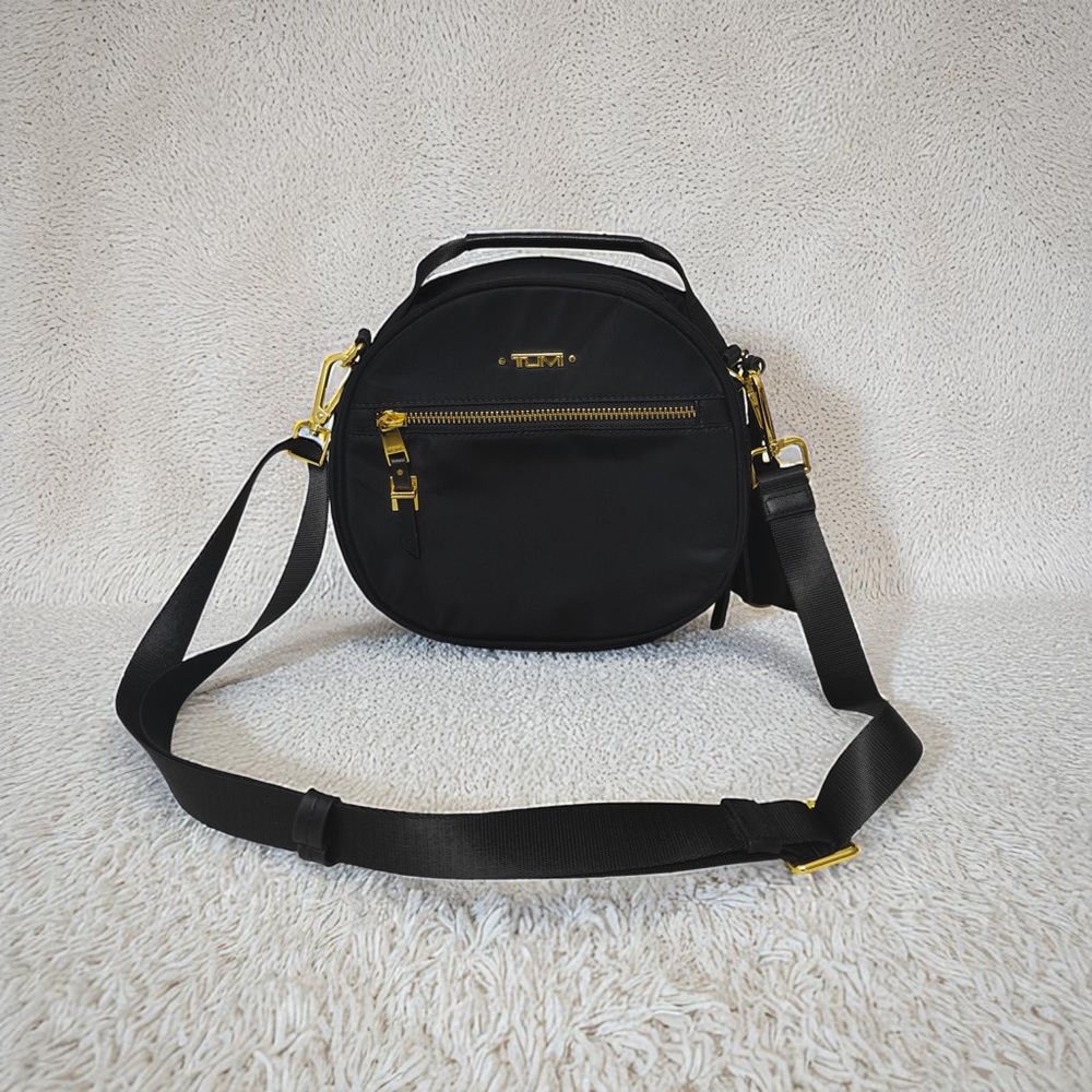 Tumi Black and Gold Crossbody Bag